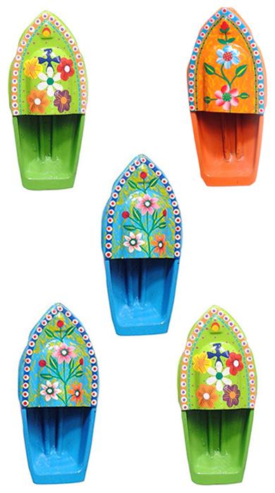 

BG Bazzar Gali Set of 5 Fun Steam Powered Flower Design Hand Painted Red Tin Toy Boat Nav Pop Put Putt Candle Powered Fuel Flame with Free Dropper and Extra Candle