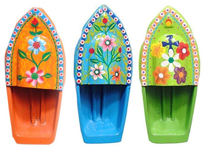 

BG Bazzar Gali Set of 3 Hand Painted Flower Design Pop Pop Putt Putt Steam Boat Toy
