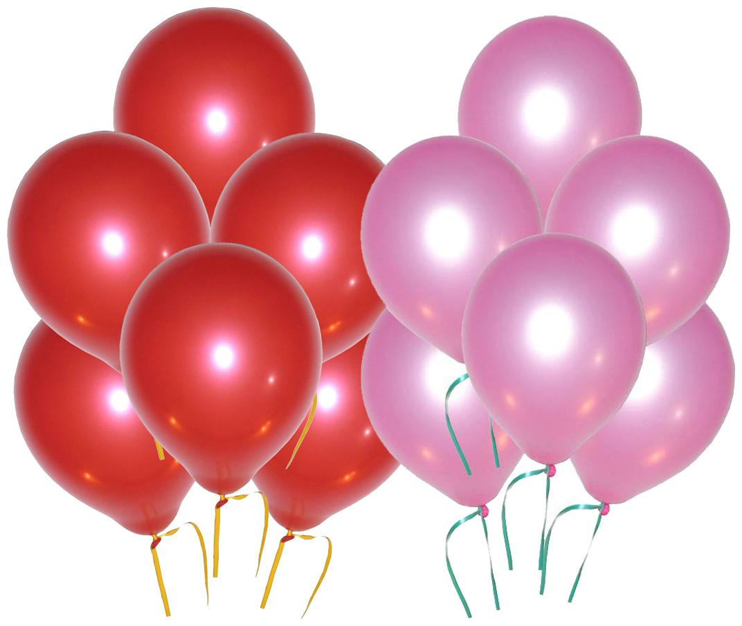 

BIG Size Metallic Balloons 12 inch (Red Pink of 50) FREE Banner