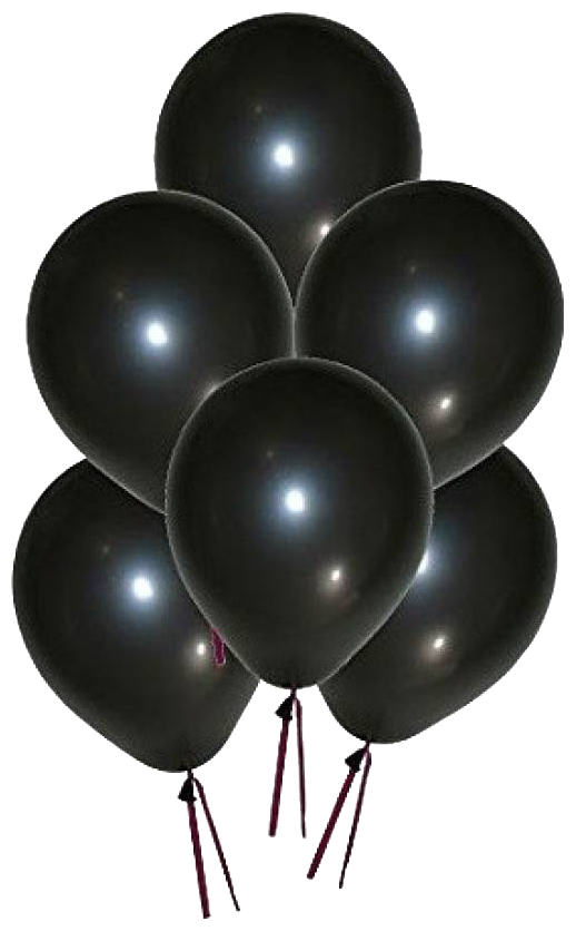 

BIG Size Metallic Balloons 12 inch (Black Pack of 100) FREE Banner