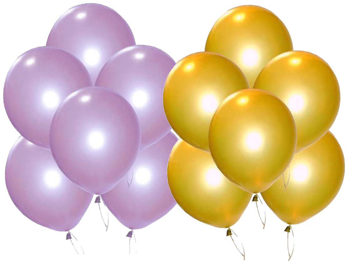 

BIG Size Metallic Balloons 12 inch (Purple Gold Pack of 50) FREE Banner