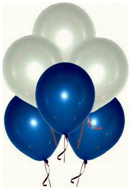 

BIG Size Metallic Balloons 12 inch (Blue White Pack of 100) FREE Banner
