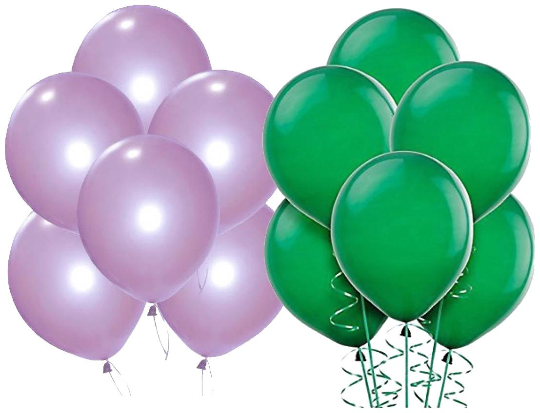

BIG Size Metallic Balloons 12 inch (Green Purple Pack of 50) FREE Banner
