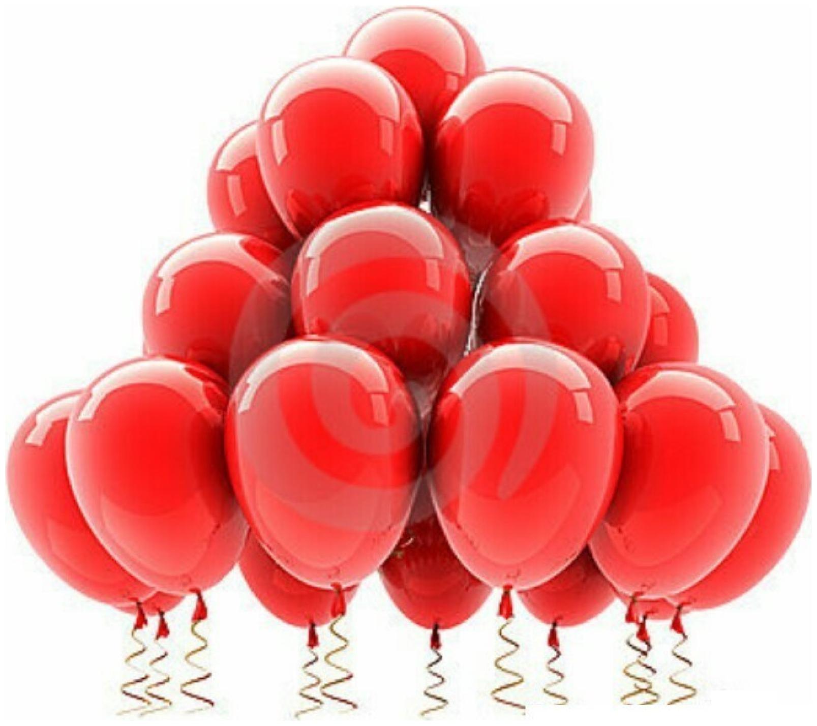 

BIG Size Metallic Balloons 12 inch (Red Pack of 100) FREE Banner