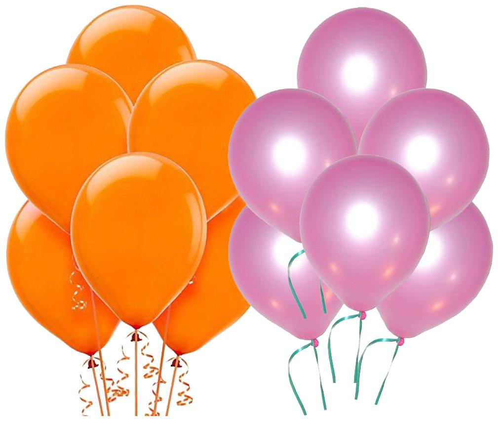 

BIG Size Metallic Balloons 12 inch (Orange Pink Pack of 50) FREE Banner
