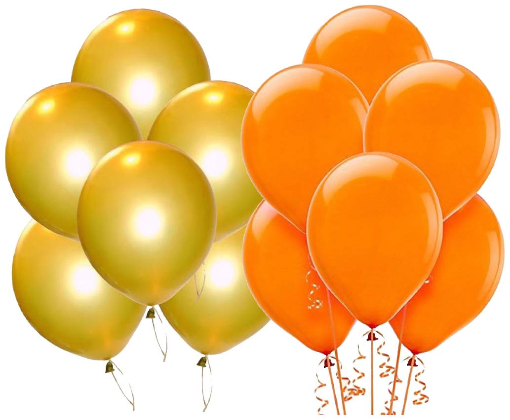 

BIG Size Metallic Balloons 12 inch (Gold Orange Pack of 100) FREE Banner
