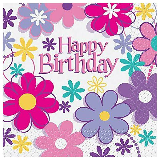 

Birthday Blossom Beverage Napkins 16ct Multicolor