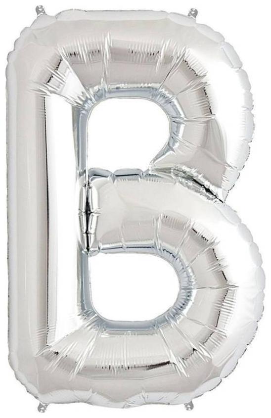 

Birthday Party Letter B Foil Balloon ( Silver Colour)