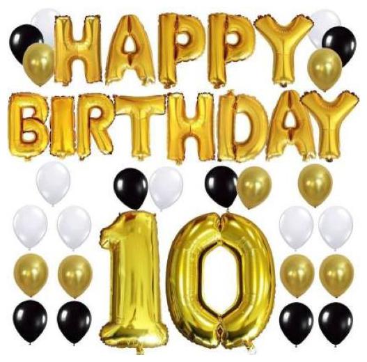 

Birthday Party Foil and Balloon Kit(number-10)