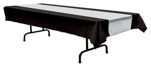 

Black and Silver Plastic Tablecover