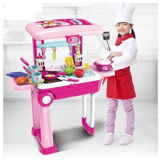 

BN ENTERPRISE 2 in 1 Brief Case Little Chef Kids Kitchen Play Set with Light and Sound Cooking Kitchen Set Play Toy (Little Chef Set)