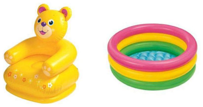 

BN ENTERPRISE Inflatable Plastic Combo Pack Of Teddy Chair Tub