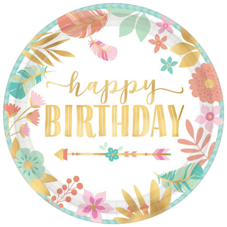 

Boho Birthday Girl 7 Dessert Plate (8)