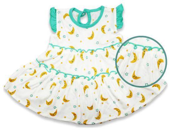 

Born Babies Baby girl Cotton Printed Princess frock - Blue
