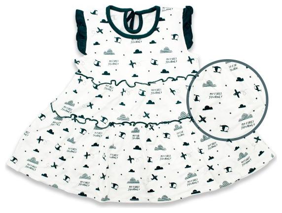 

Born Babies Baby girl Cotton Printed Princess frock - Green