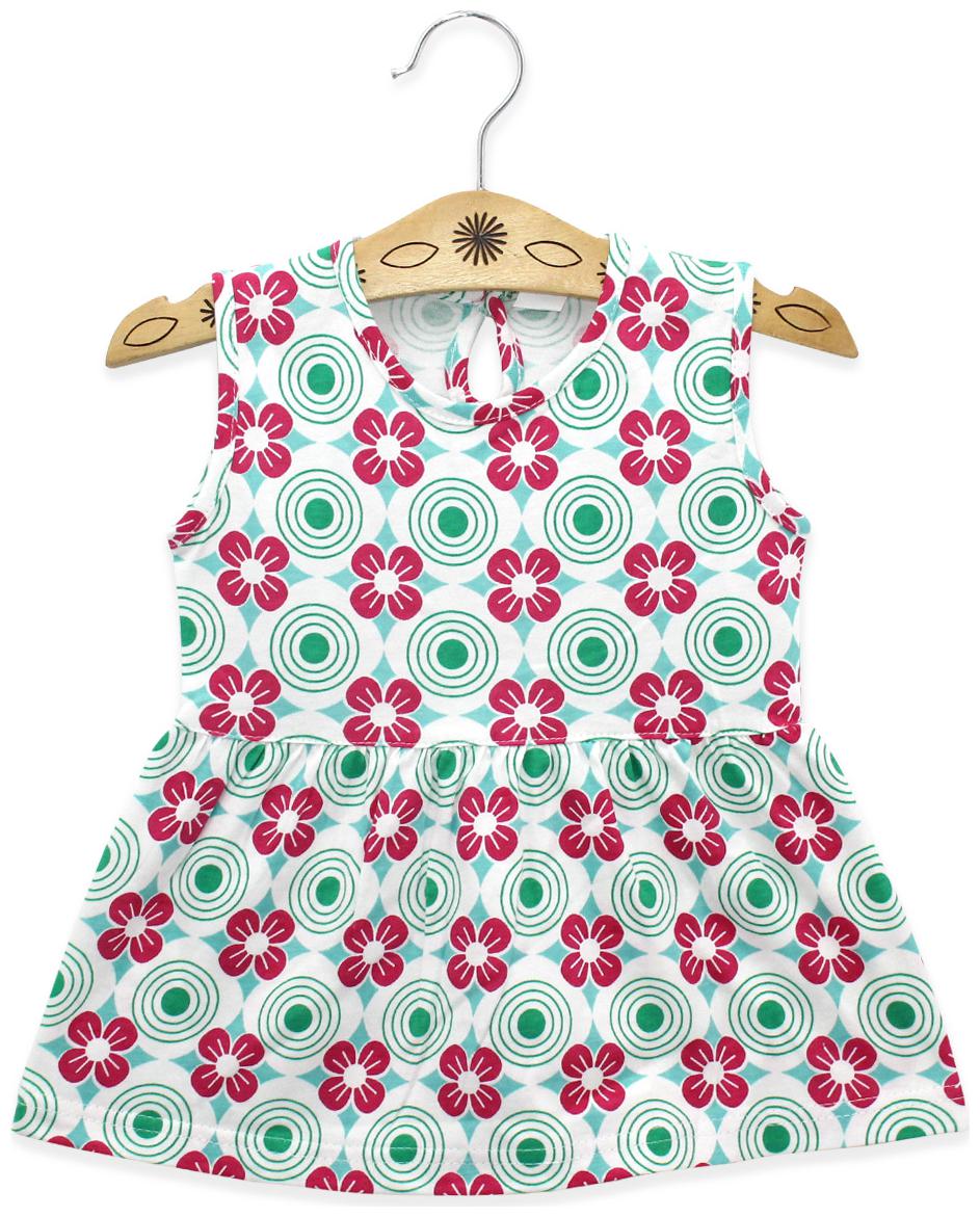 

Born Babies Baby girl Cotton Printed Princess frock - Green
