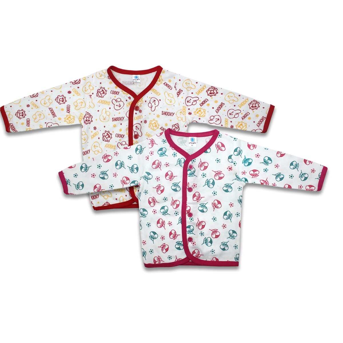 

Born Babies Cotton Printed Top for Unisex Infants - Pink Red