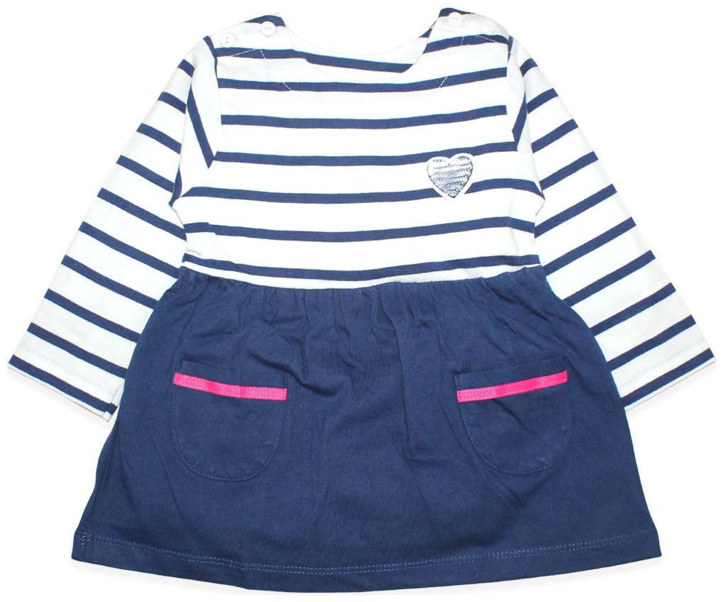 

Born Babies Baby girl Cotton Striped Princess frock - Blue