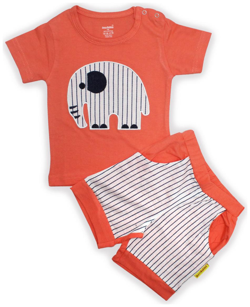 

Born Babies Unisex Top bottom set - Orange
