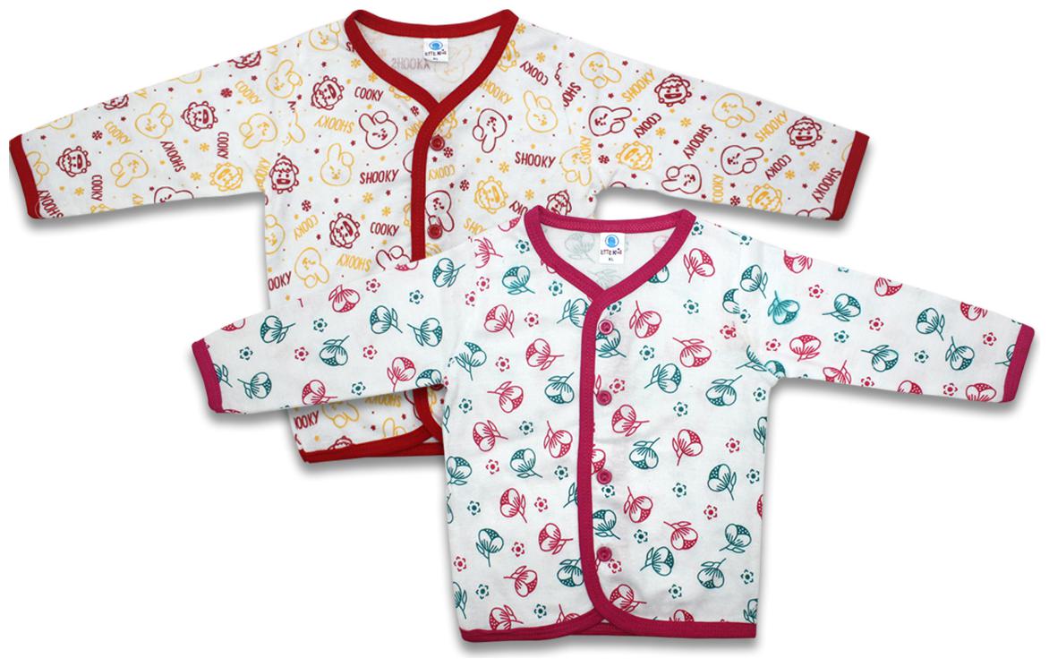 

Born Babies Cotton Printed Top for Unisex Infants - Pink Red