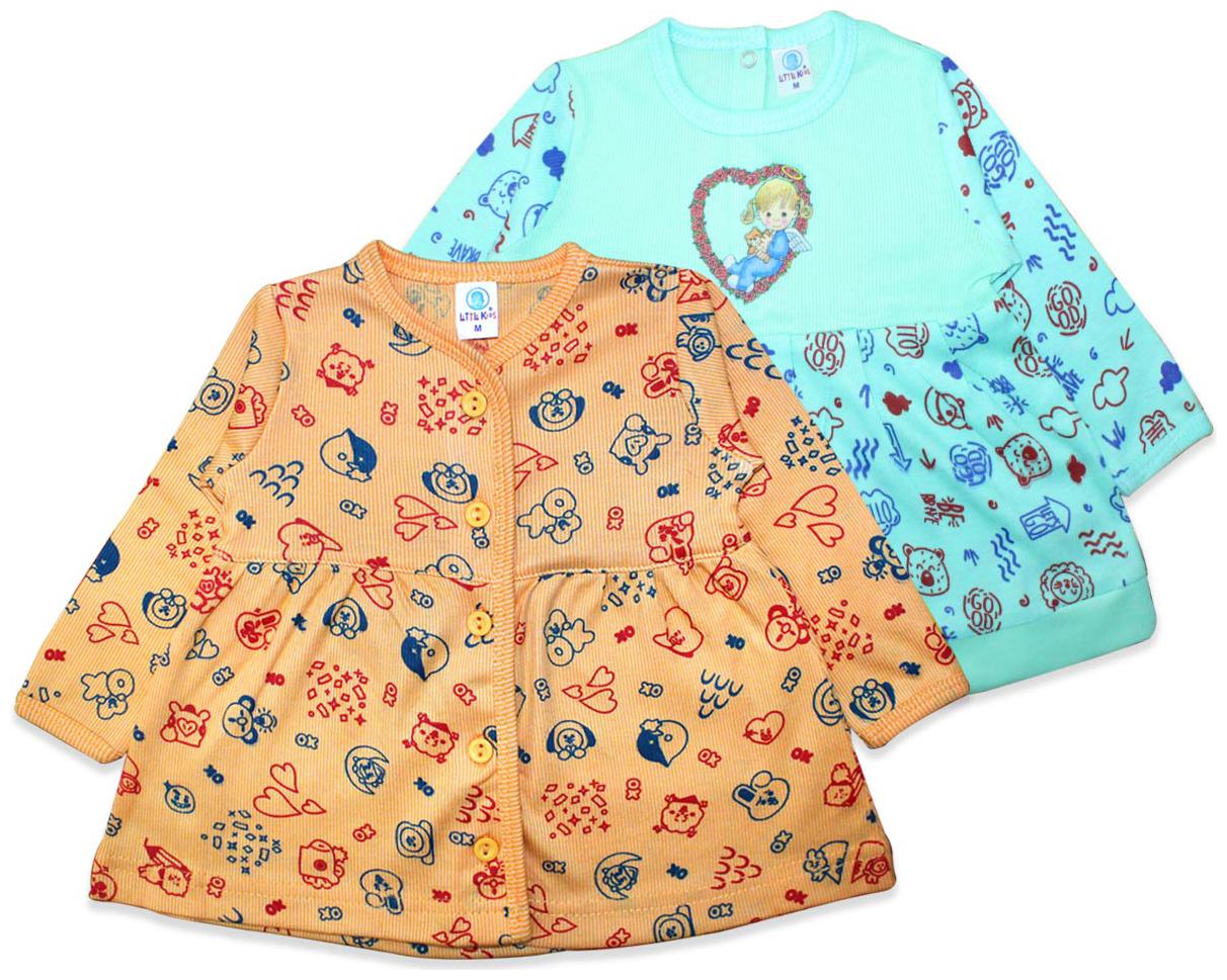 

Born Babies Baby girl Cotton Self design Princess frock - Green Orange