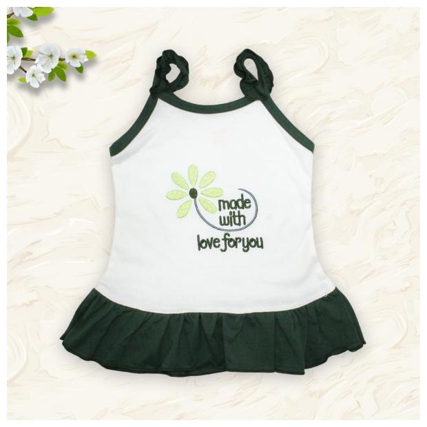 

Born Babies Baby girl Cotton Printed Princess frock - Green White