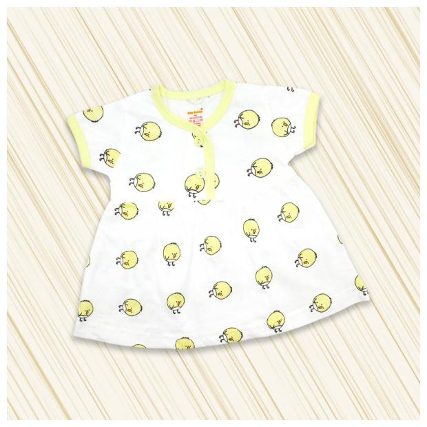 

Born Babies Baby girl Cotton Printed Princess frock - White Yellow