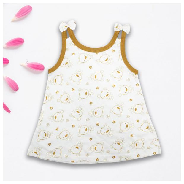 

Born Babies Baby girl Cotton Printed Princess frock - White