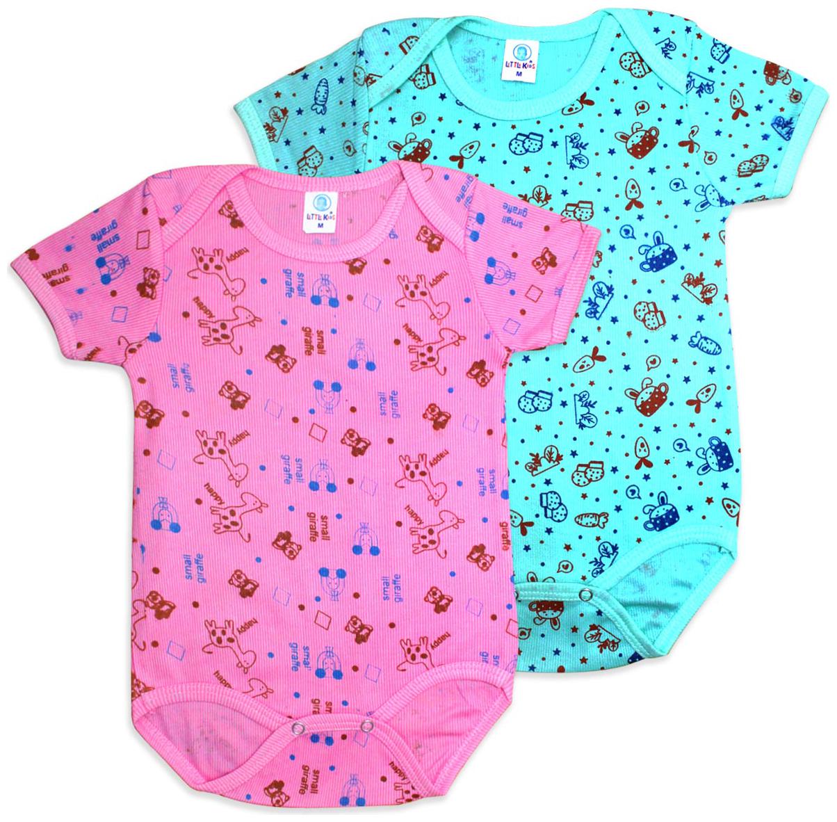 

Born Babies Unisex Cotton Printed Romper - Pink Blue