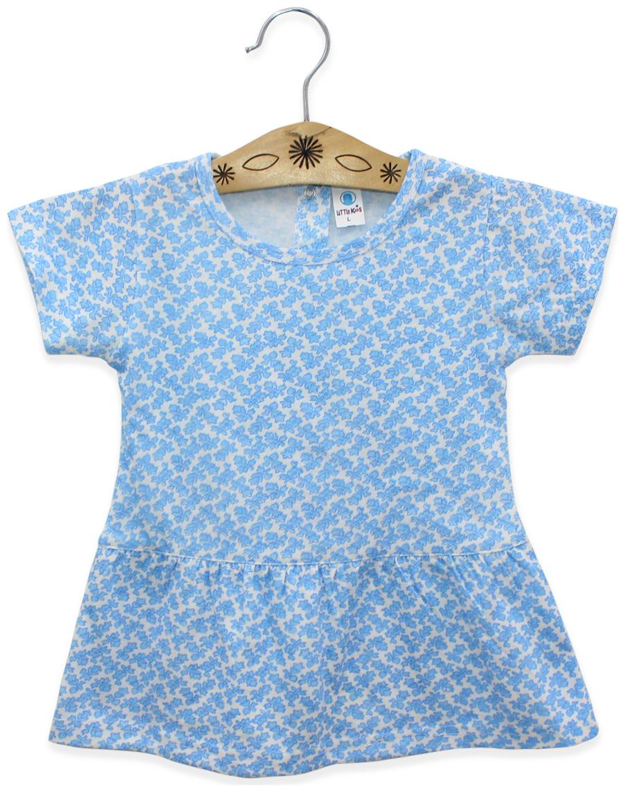 

Born Babies Baby girl Cotton Printed Princess frock - Blue