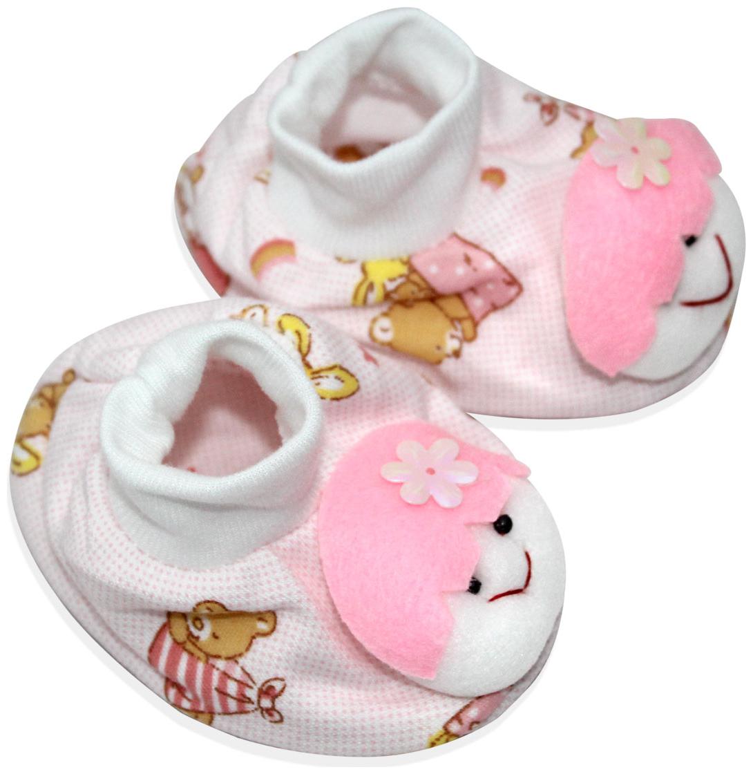 

Born Babies Soft Cotton Baby Boy Girl Booties (Pink)