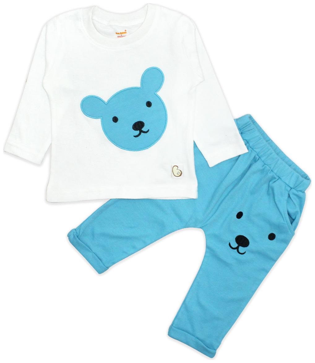 

Born Babies Baby boy Top bottom set - Blue White
