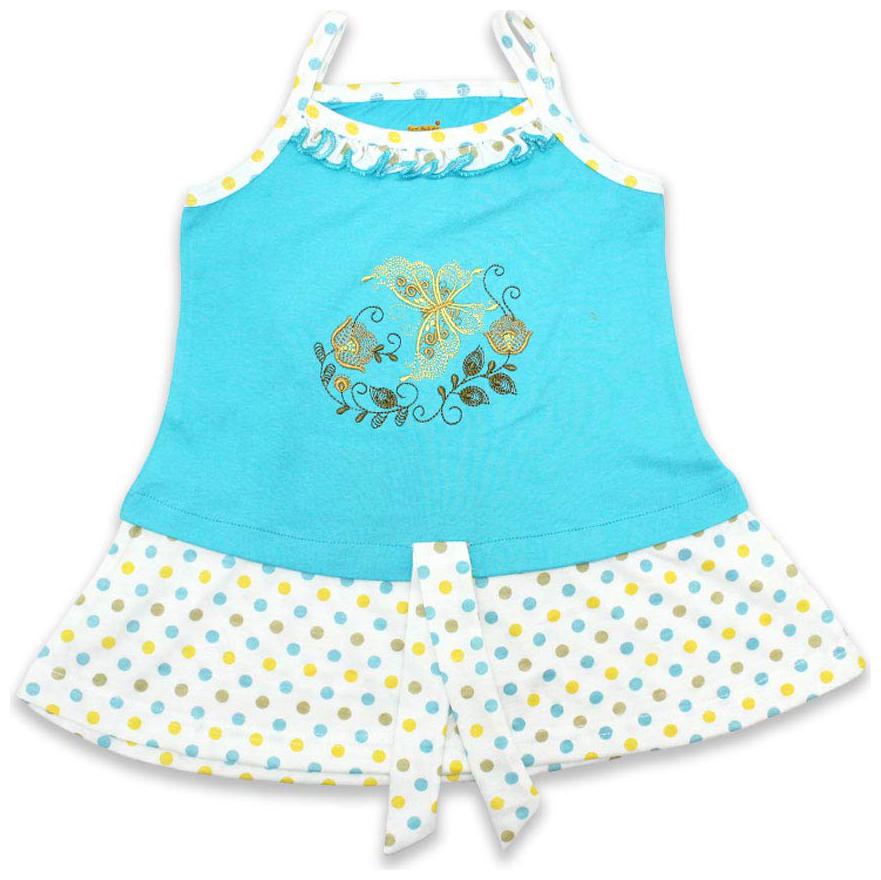 

Born Babies Baby girl Cotton Polka dots Princess frock - Blue