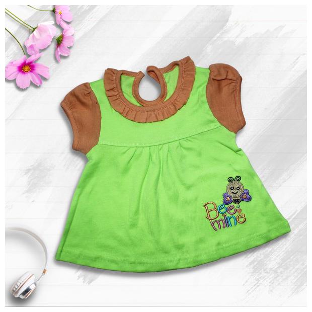 

Born Babies Baby girl Cotton Self design Princess frock - Green