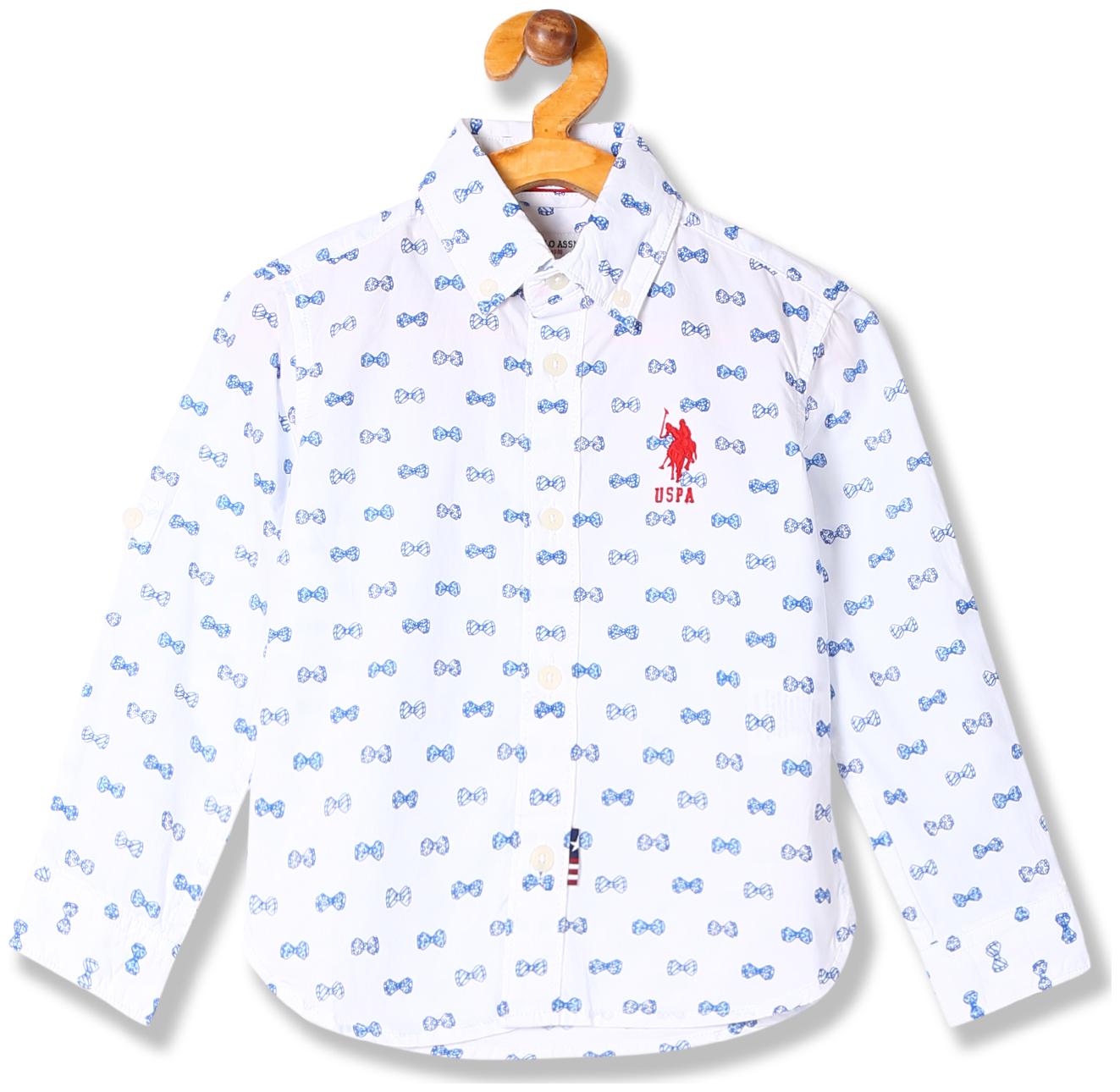 

U S Polo Assn Boy Cotton Printed Shirt White