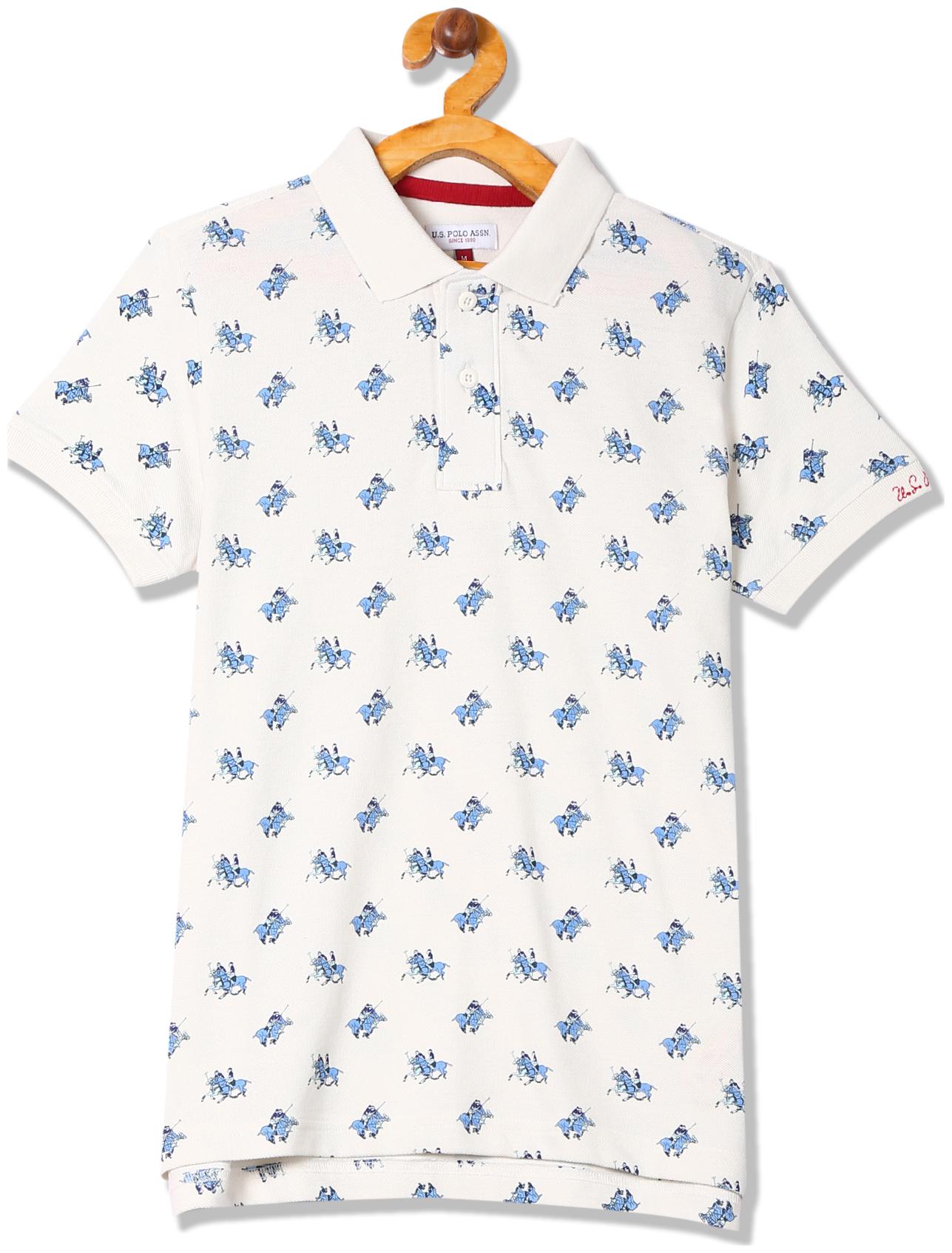

U S Polo Assn Cotton Printed T shirt for Baby Boy - White
