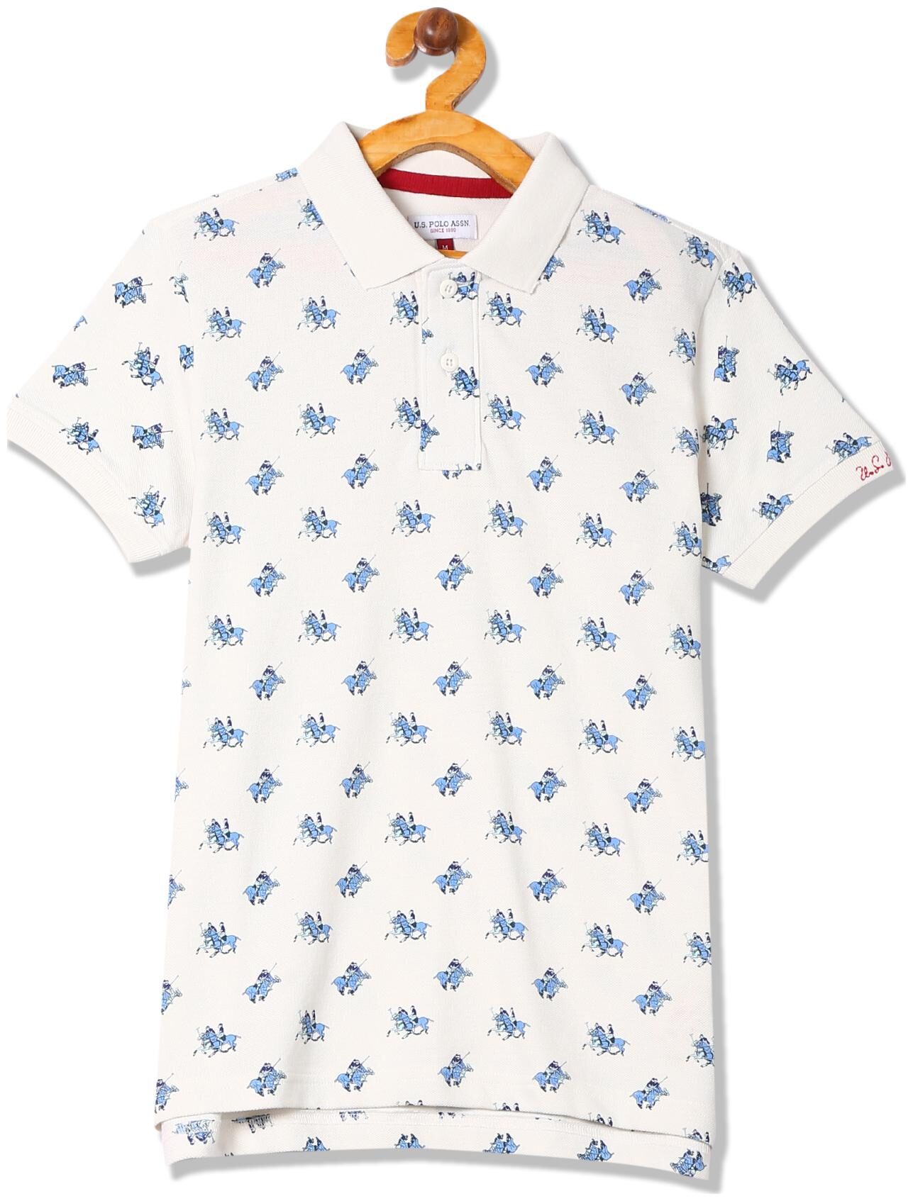 

U S Polo Assn Boy Cotton Printed T-shirt - White