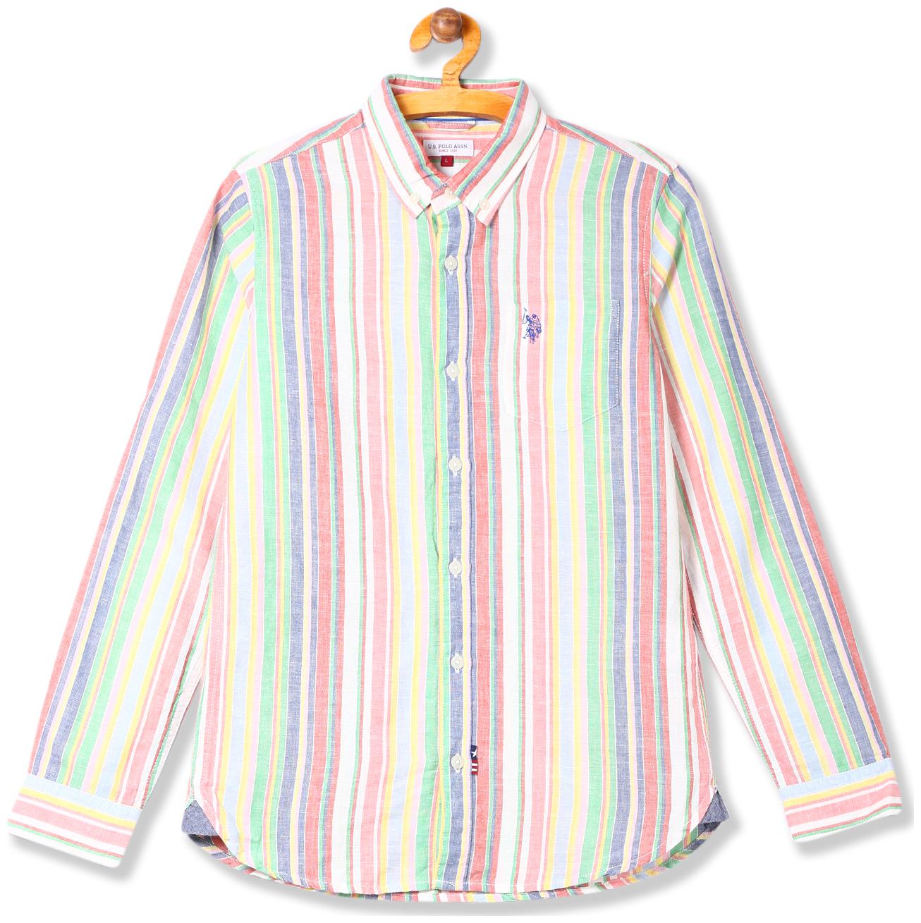 

U S Polo Assn Boy Cotton blend Striped Shirt Multi
