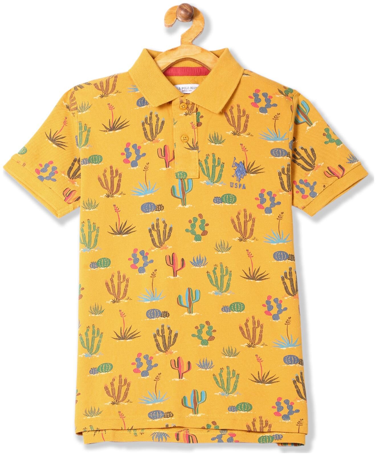 

U S Polo Assn Boy Cotton Printed T-shirt - Yellow