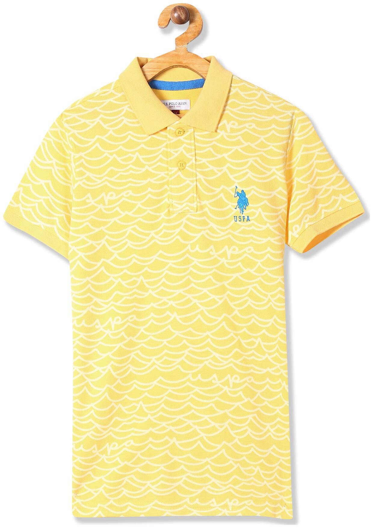

U S Polo Assn Boy Cotton Printed T-shirt - Yellow