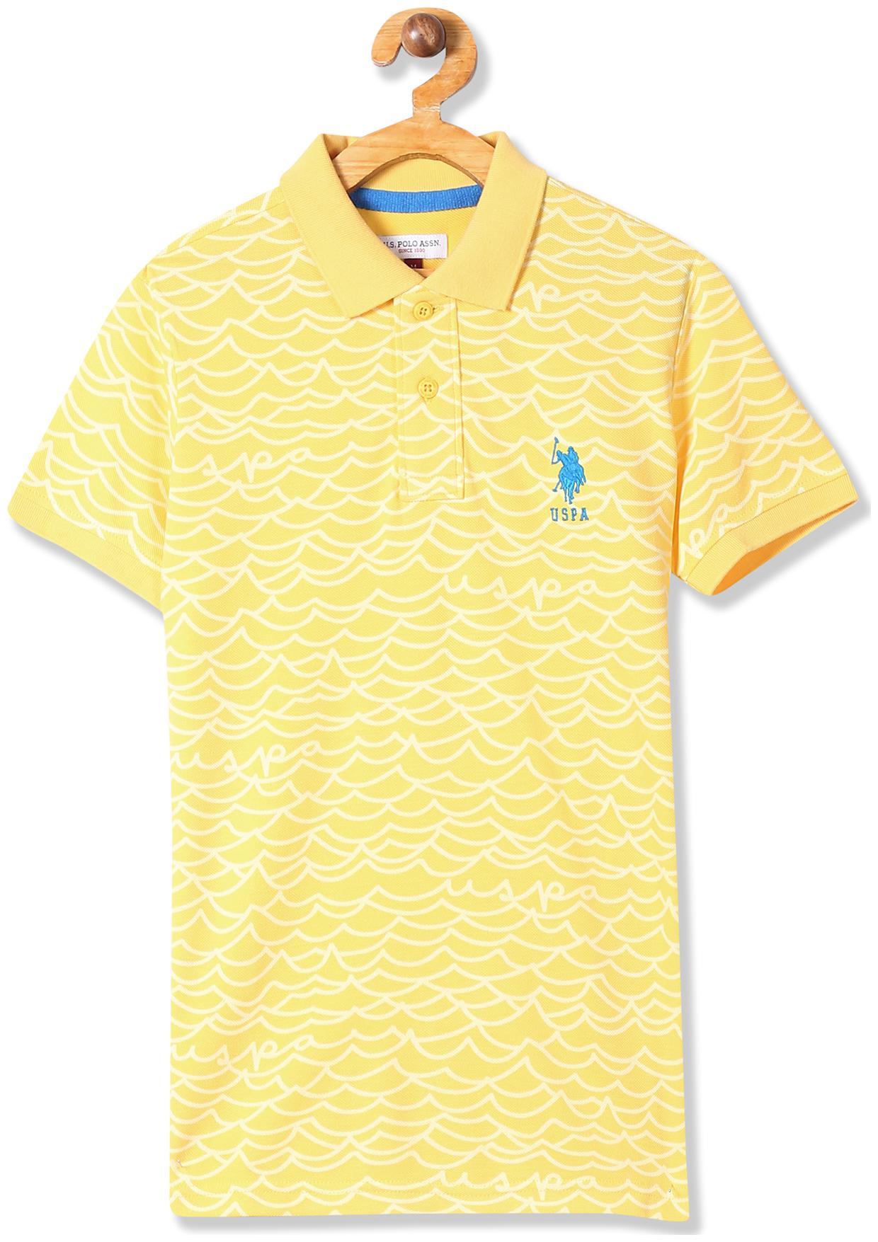

U S Polo Assn Boy Cotton Printed T-shirt - Yellow