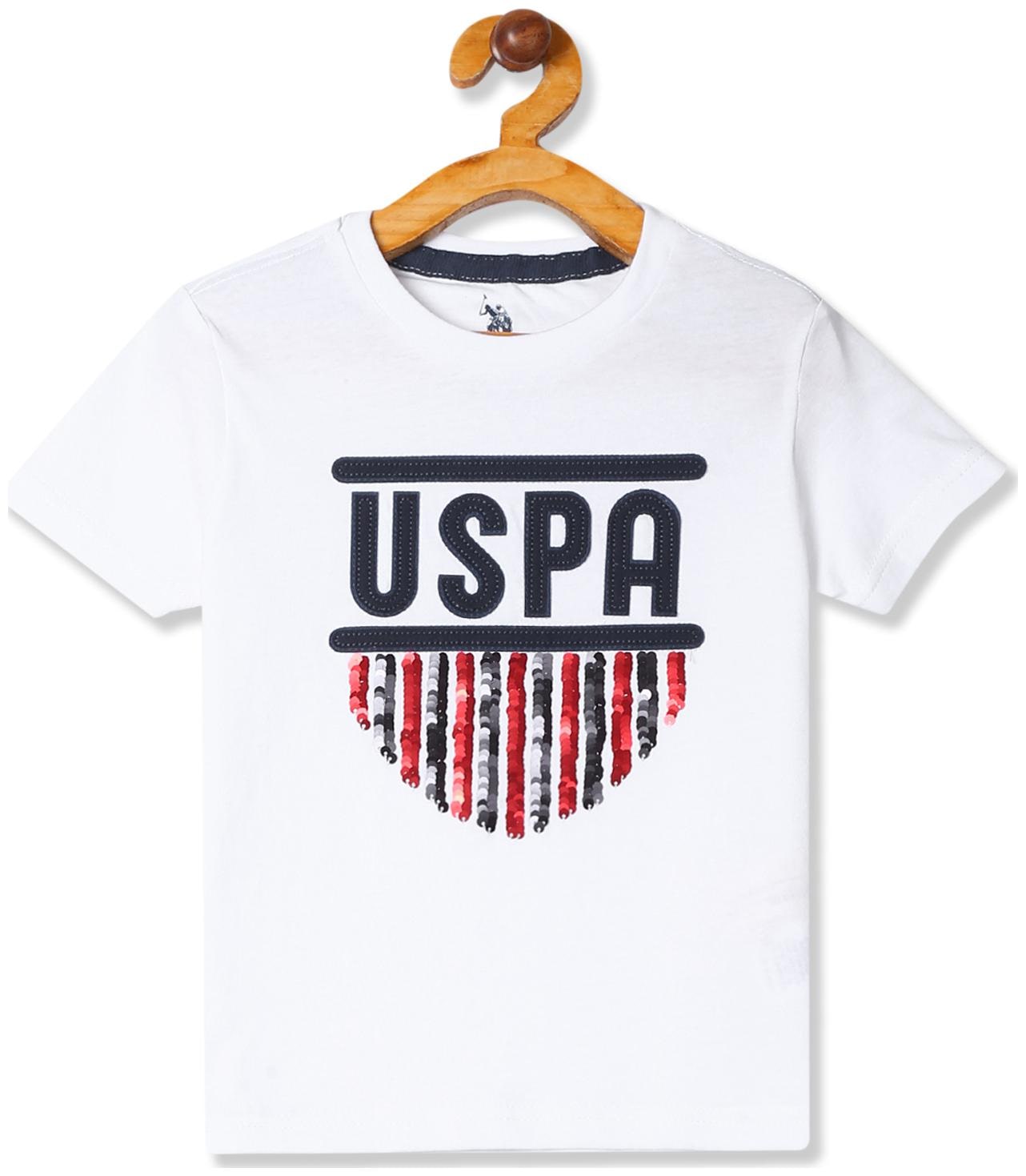 

U S Polo Assn Boy Cotton Embellished T-shirt - White