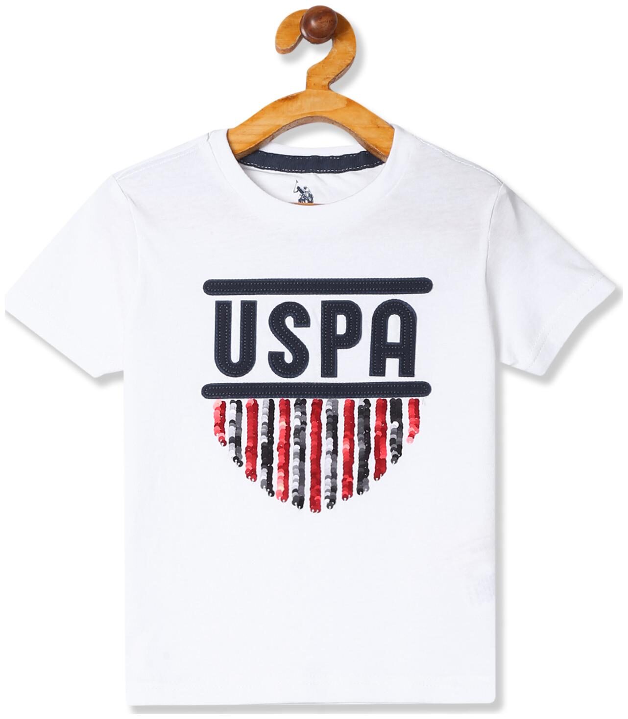 

U S Polo Assn Boy Cotton Embellished T-shirt - White