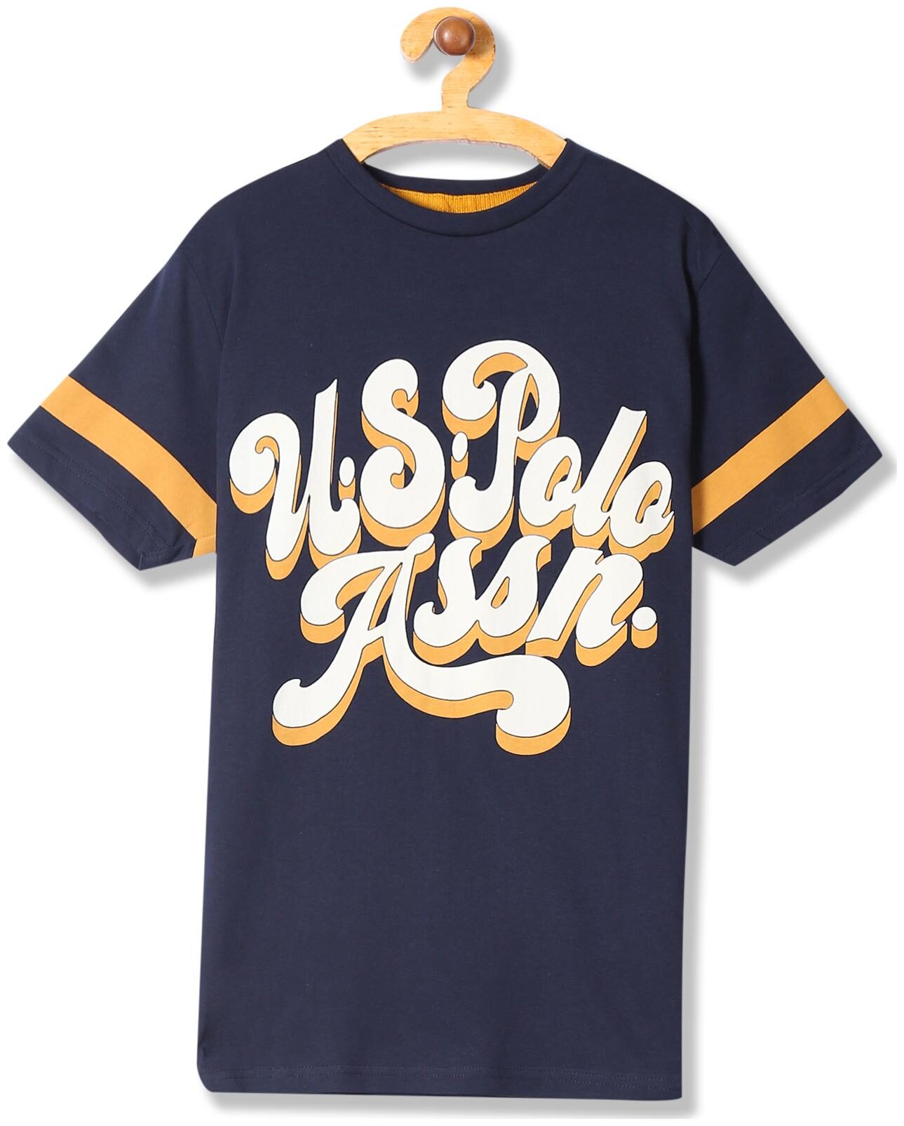 

U S Polo Assn Boy Cotton Printed T-shirt - Blue