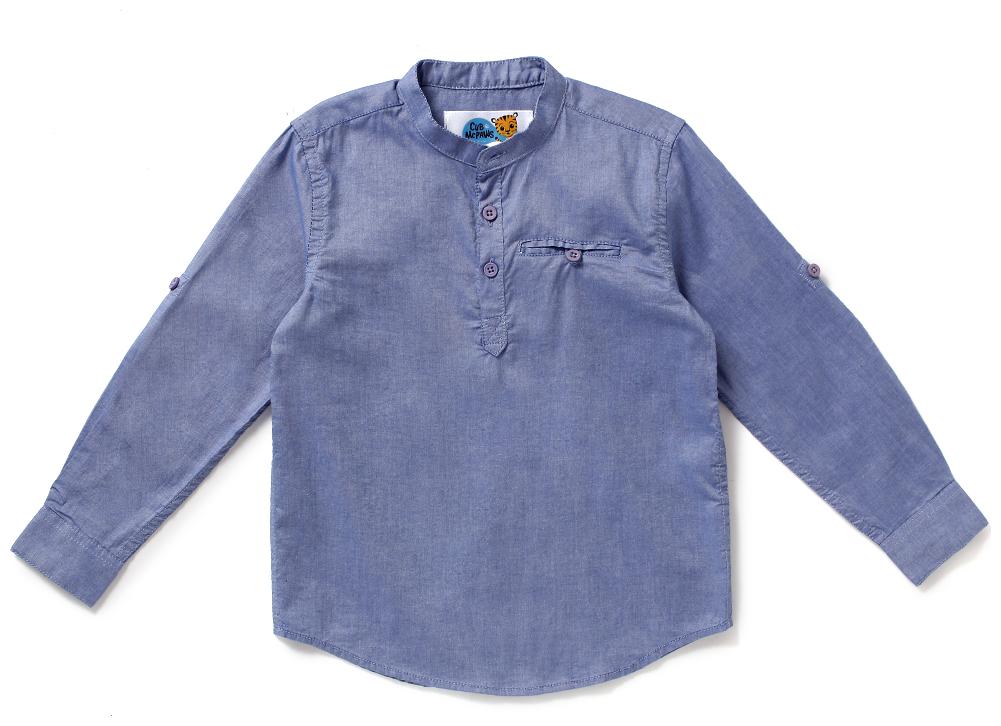 

CuB McPAWS Boy Cotton Solid Shirt Blue