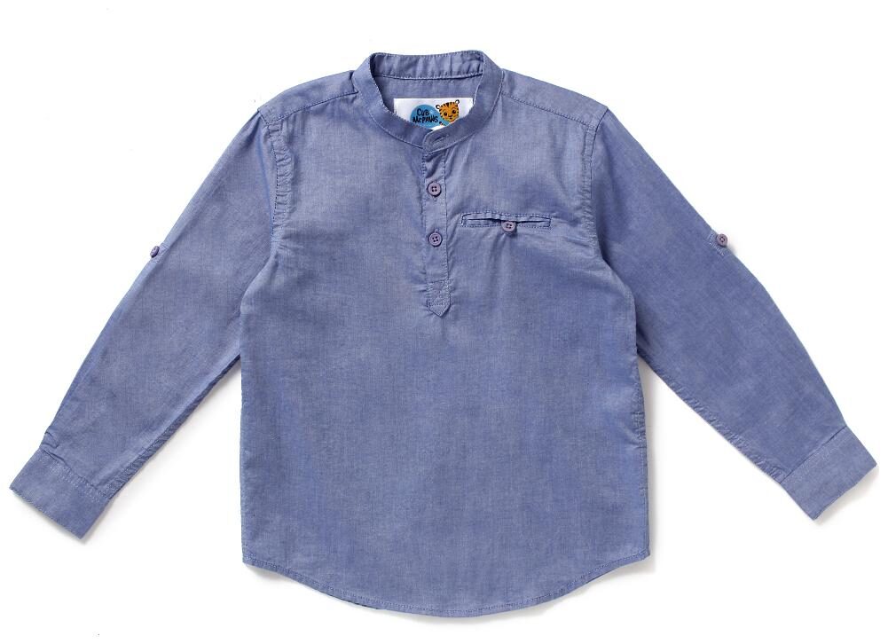 

CuB McPAWS Boy Cotton Solid Shirt Blue