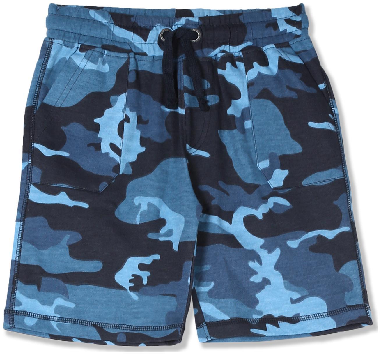 

Boys Drawstring Waist Camo Print Shorts