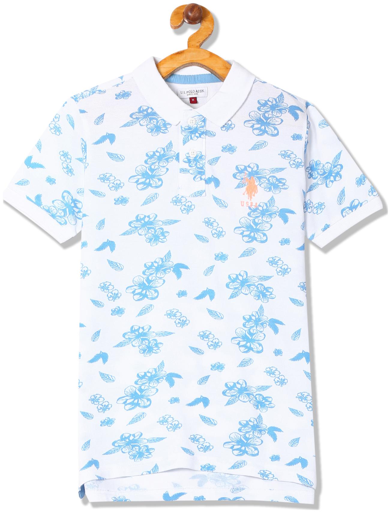 

U S Polo Assn Boy Cotton Printed T-shirt - White