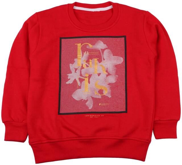Neuvin Boy Cotton Printed Sweatshirt - Red