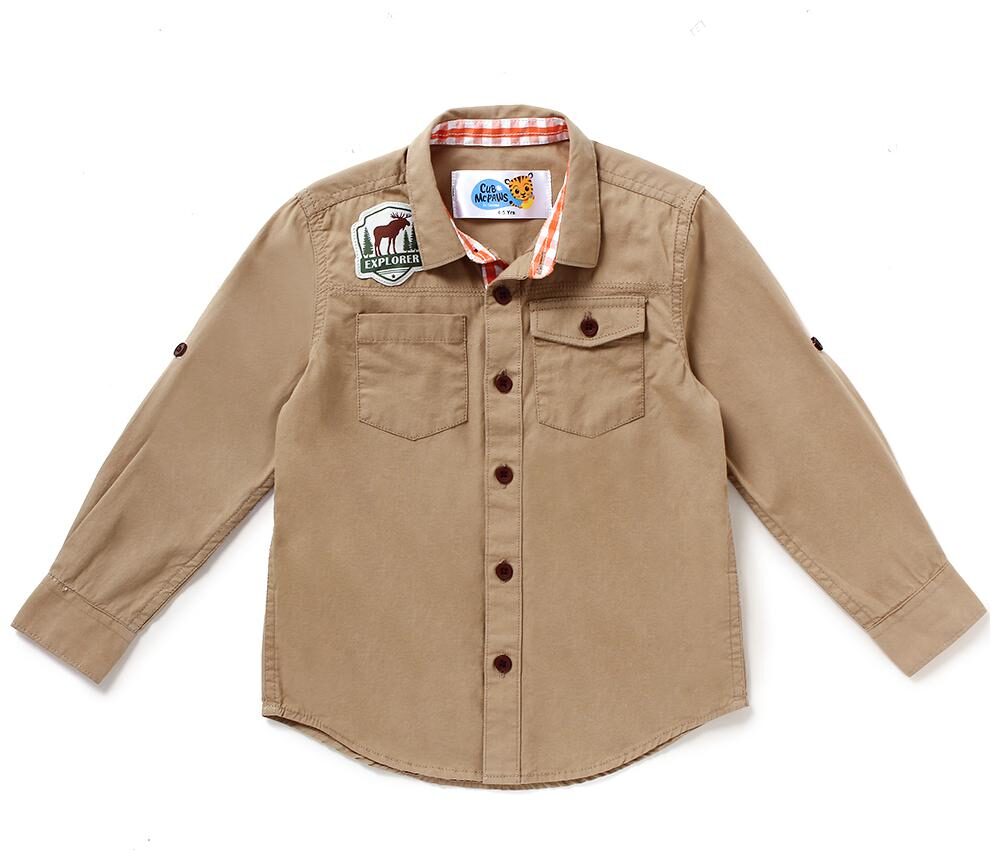 

CuB McPAWS Boy Cotton Solid Shirt Beige